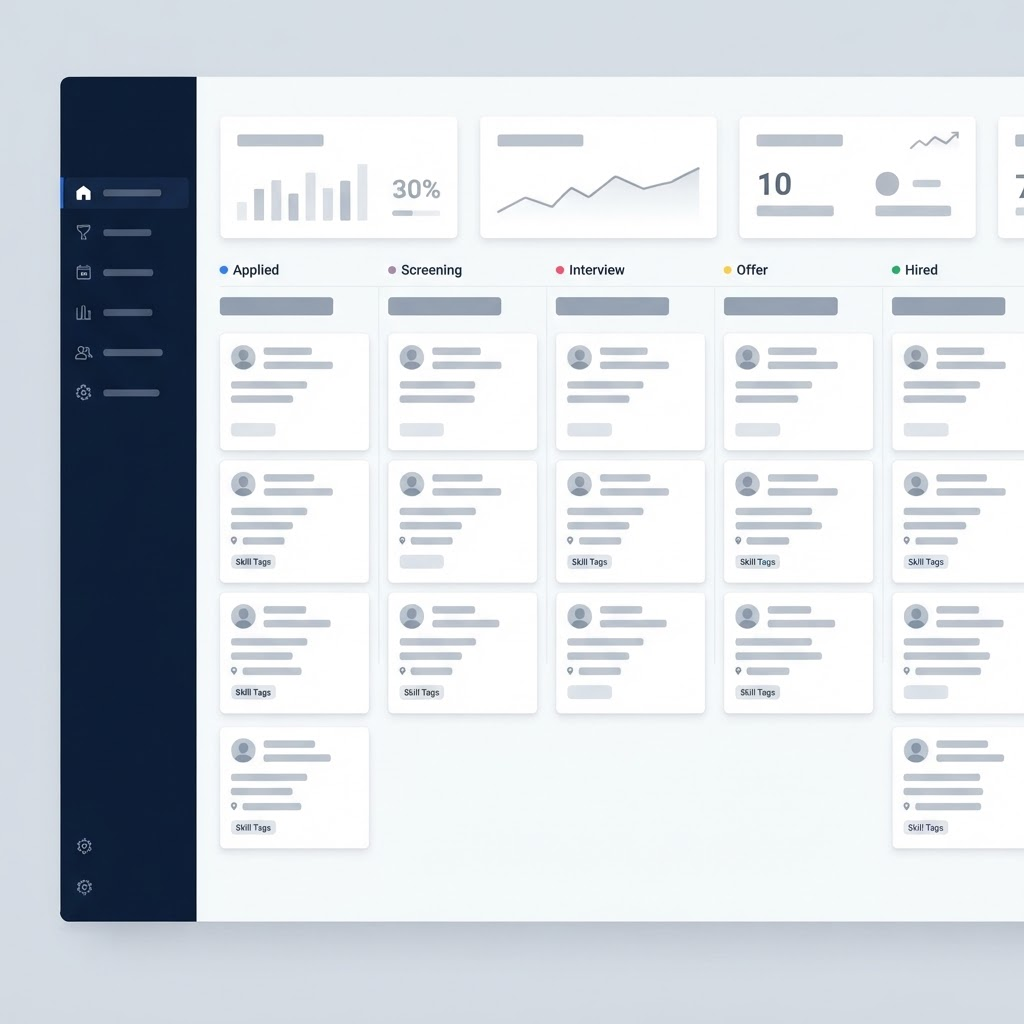 Interface do Hunter Sellers RH ATS, plataforma de recrutamento da Hunter Sellers RH